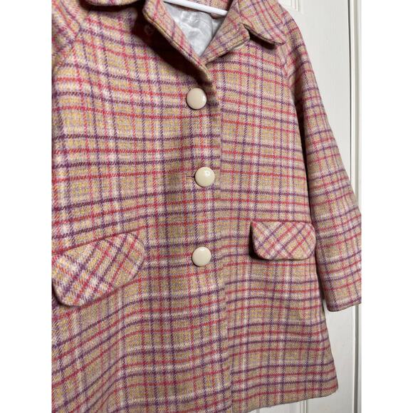 Britannical Girls Islington Coat Highgate Tweed Blossom Check Size 6-7 - Picture 3 of 9